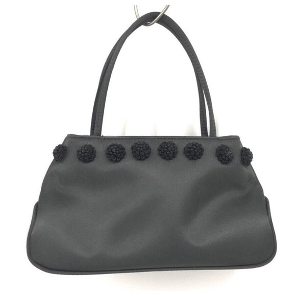 Mini Satin Evening Bags Lot of 2 Black Liz Claiborne Wine Rhinestone Buckles - Picture 7 of 15